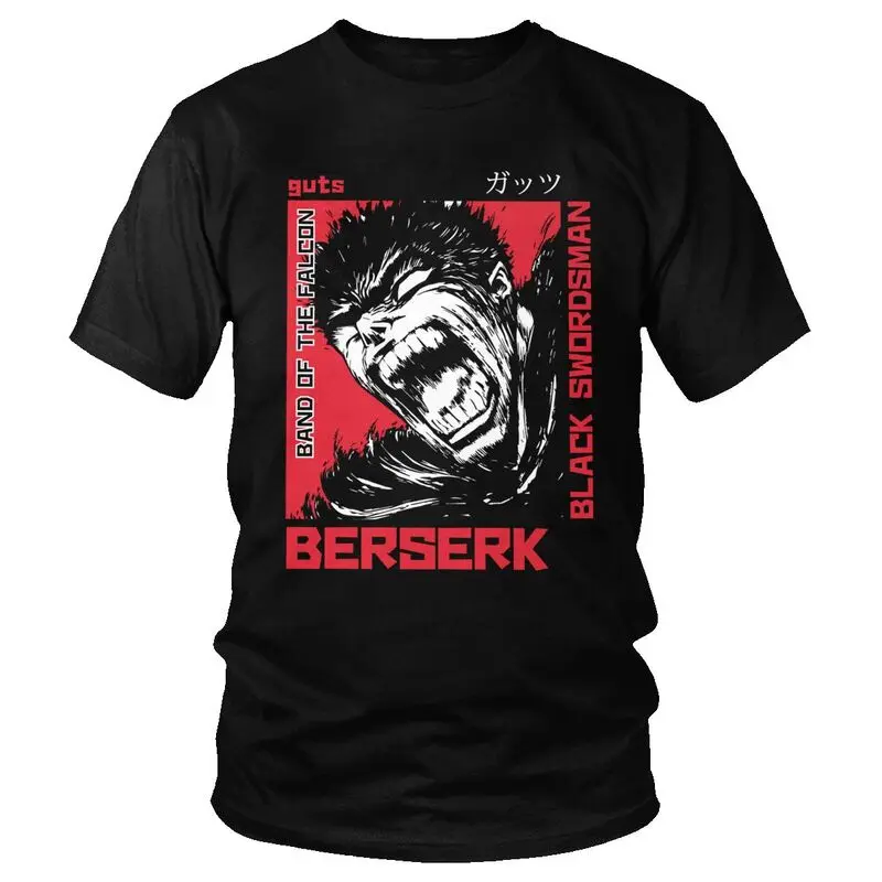 Įsiutę Gattsu Berserk T-shirt Vyrai Harajuku Marškinėliai trumpomis Rankovėmis Medvilnė Byronic Herojus Žarnos Marškinėlius Kietas Tee Viršų