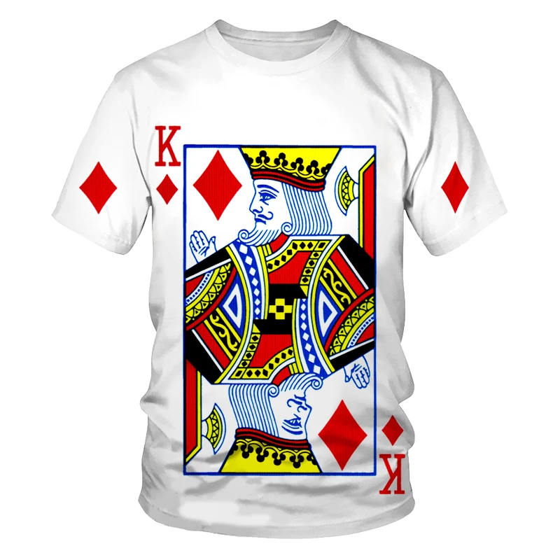 Vasarą Karšto Pardavimo Vyrai Žaidžia Kortelės T-shirt 3D Spausdinimo Pokerio Sporto Gatvės Trumpas Rankovės O-kaklo Kasdieniai Drabužiai