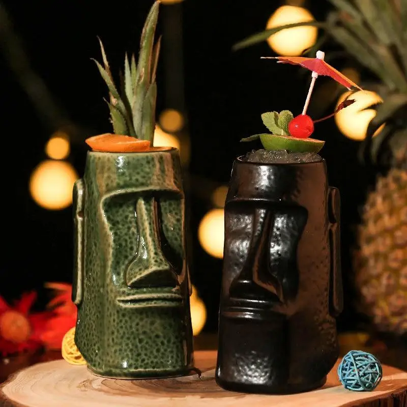 Baras Tiki Vyno Taurė Asmenybės Havajai Kokteilių Taurės Kūrybinė Grupė Keraminės, Akmens Statula Gerti Šampano Taure Atostogų Dovanų