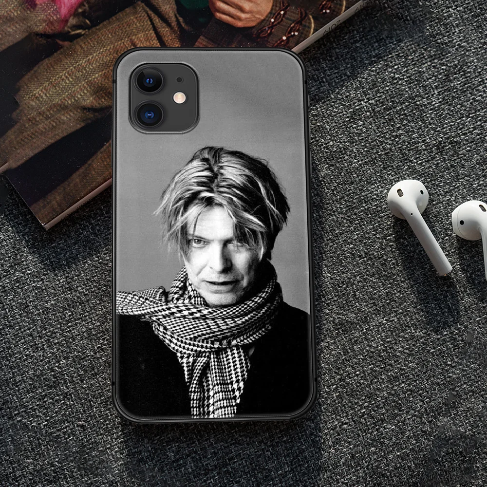 David Bowie Telefono Padengti Korpuso iphone 5 5s se 2 6 6s 7 8 12 mini plus X XS XR 11 PRO MAX black Atgal Tapybos Premjero Tpu