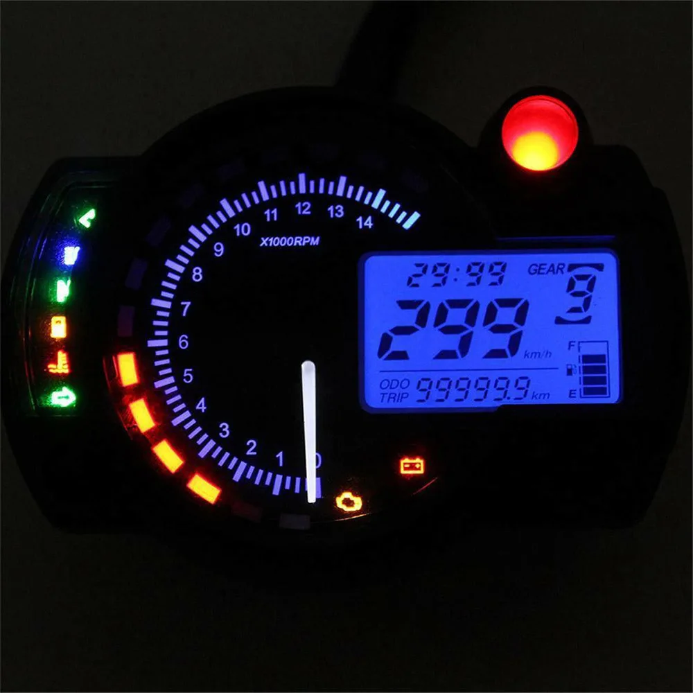LCD Skaitmeninis Spidometras 7 Spalvų Skydelio Plastiko Atveju Motociklas Priemonė Asamblėjos Spalvinga