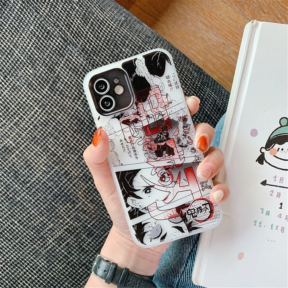 Anime Demon slayer Kamado Tanjirou aišku, Matinis Telefono dėklas Skirtas iPhone 12 11 Pro MAX X XS XR 7 8 plus SE 2020 apkalos objektyvo Dangtelis