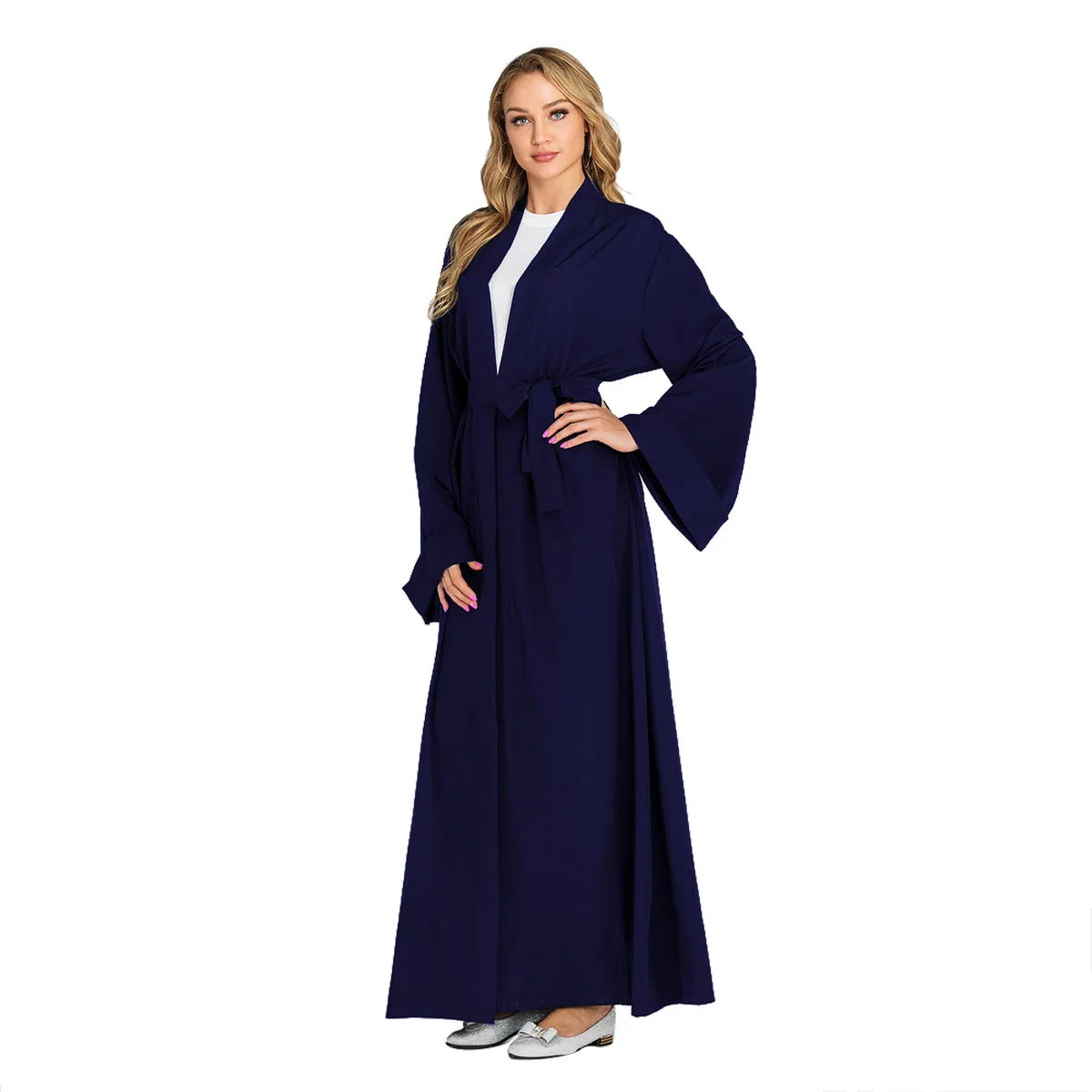Dubajus Skraiste Sprogo Švarus Cardigan Atidaryti Abaja 2021 Kimono Islamo Musulmonų Drabužiai Moterims, Suknelės Islamo Vestuvių Dovana vientisos Spalvos XL