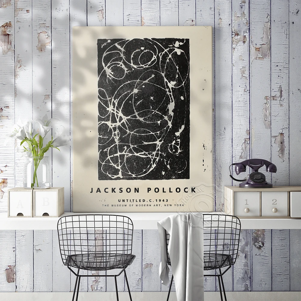 Šiuolaikinio Abstraktaus Meno, Jackson Pollock Iliustracijų, Plakatų,Paroda, Muziejus Spausdinimo Meną, Jackson Spaudinių Plakatas, Saida Sienos Nuotrauka