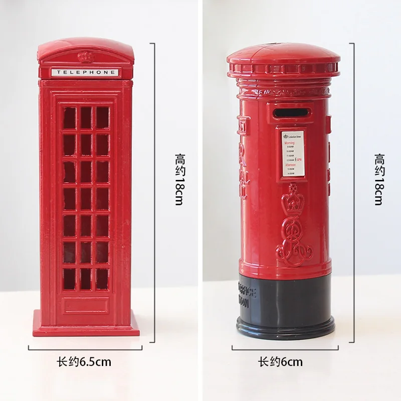 Telefono Būdelė Piggy Bank Raudona Metalo Didžiosios Britanijos Londono Gatvės Telefono Modelis Pašto Dėžutę Monetų Taupyklė Vaikai Derliaus Pašto Pinigų Puodą