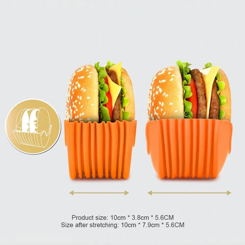 Silikono Mėsainiai Turėtojas Sandwich Įrašą Shell Ištraukiama Daugkartinio Naudojimo Virtuvė Hamburger Maisto Bun Fiksuotojo Stovo