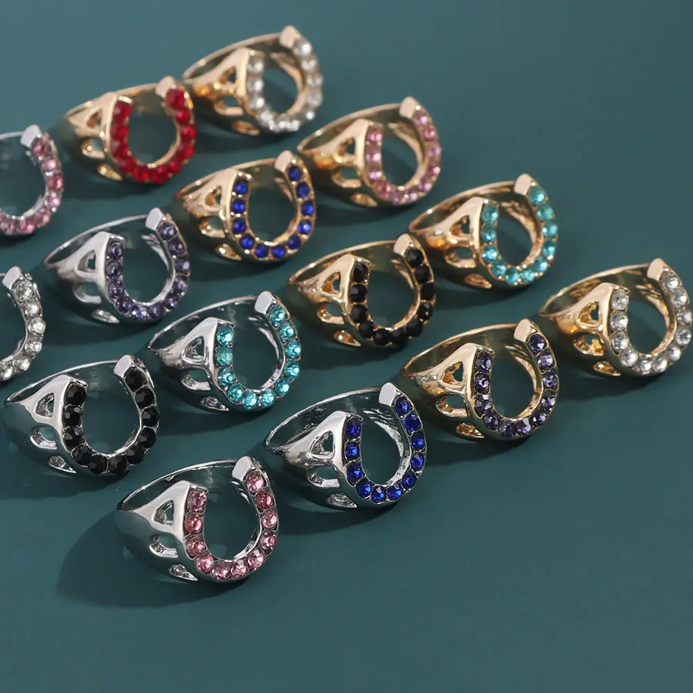 TIESIOG JAUČIU, Madinga Nauja Tuščiaviduriai C Formos Žiedai Moterims Šviečia Spalvotų Kristalų Metalo Geometrinis Žiedas 2021 Geriausių Šalies Papuošalai Dovana