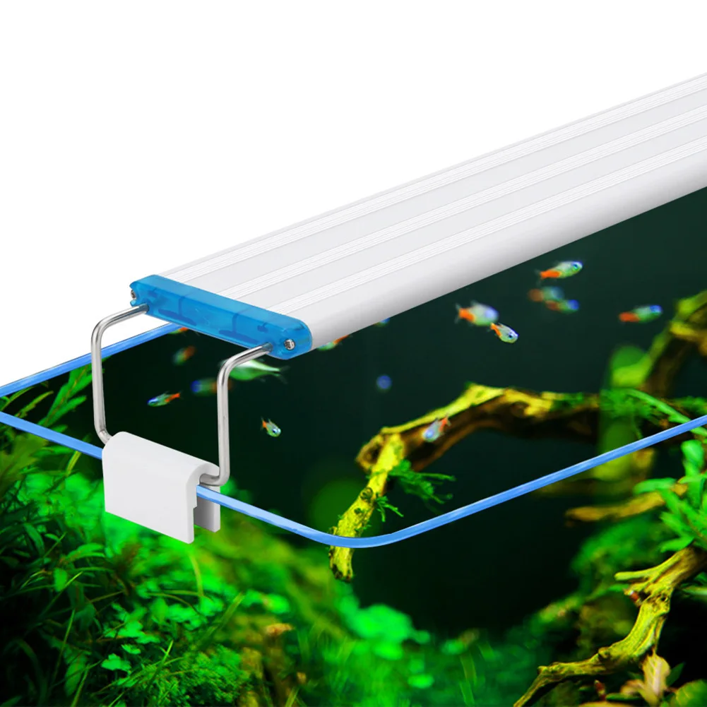 90 260V Akvariumas Super Slim Lempos Pailginamas Įrašą Žuvų Ekologijos Bakas Kraštovaizdžio LED Mėlyna Balta Keturių Eilučių Karoliukai Šviesos
