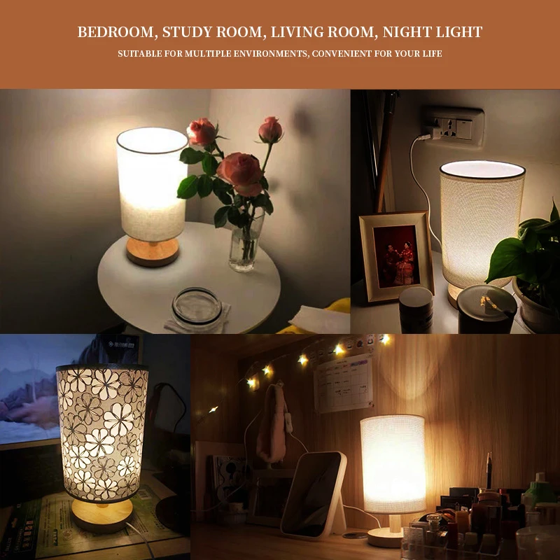 Paprastas modernus stalo lempa miegamasis tyrimą, naktiniai staleliai, lempa 5V-220v tamsos medžio masyvo kūrybingi gimtadienio dovana naktį šviesos apdaila