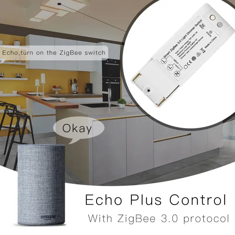 Smart zigbee 3.0 stiprumą tolygus reguliavimas paramos alexa echo smartthings nuotolinio valdymo 300W priekinio Krašto Dimeris hub reikia