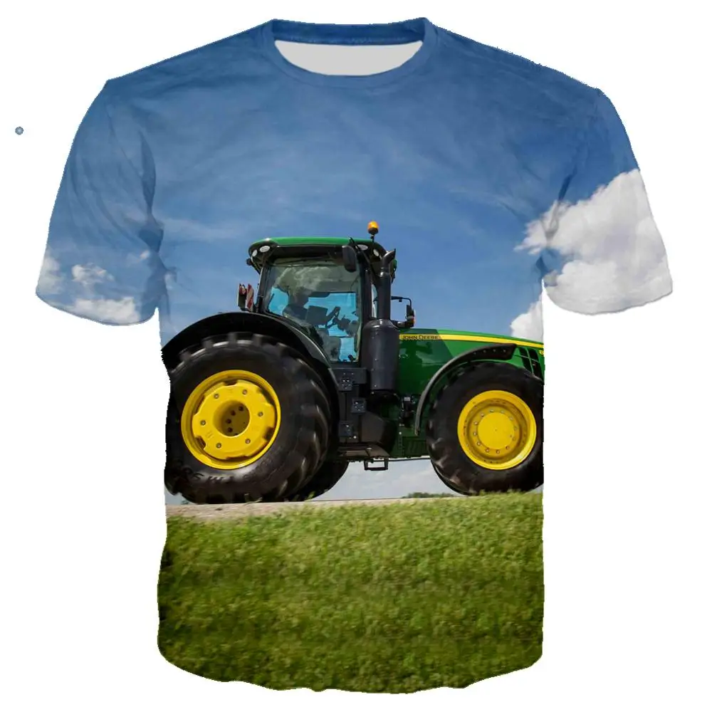 Harajuku 3D spausdinimo Hipster Vasaros T-shirt marškinėliai streetwear T - shirt traktoriaus mados automobilių Berniukas marškinėlius vaikų trumpomis Rankovėmis Tee viršų