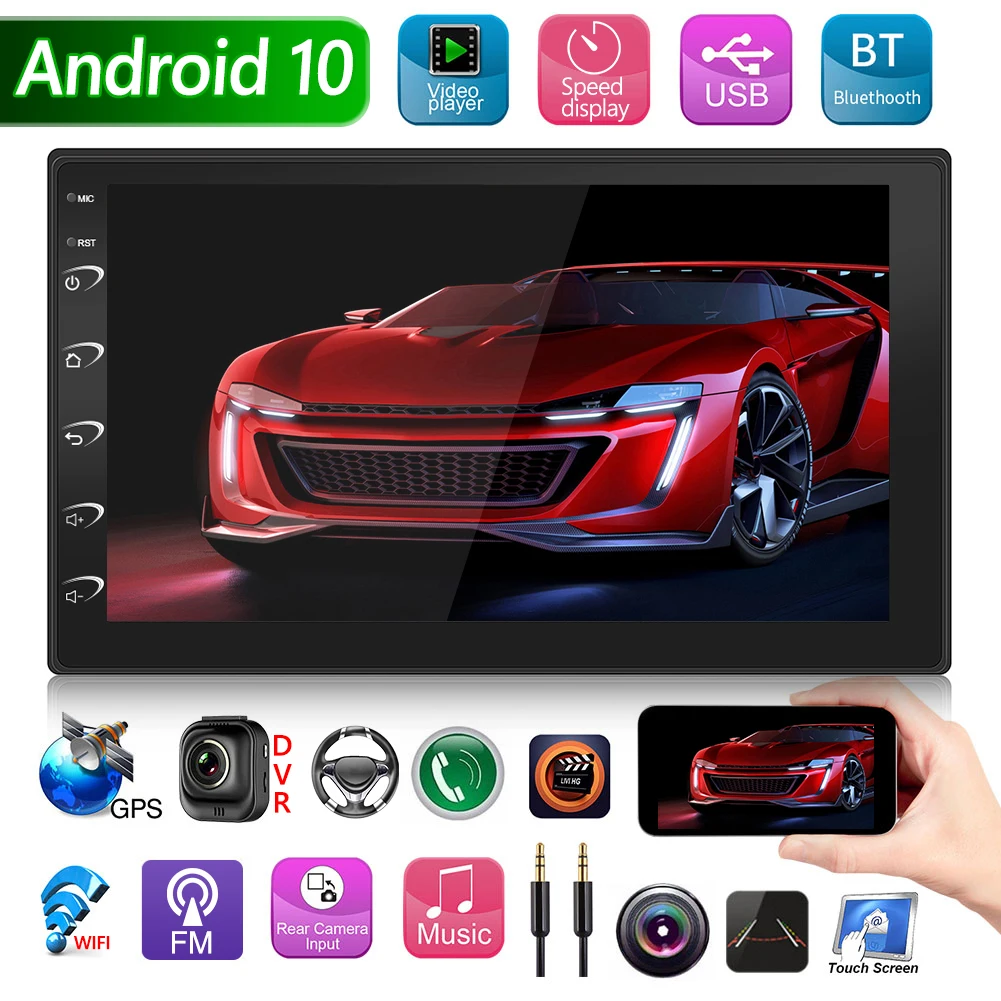 VODOOL 9216B Android10.0 Automobilio Stereo Radijas 2 Din GPS USB, AUX, FM Radijo Imtuvas, Daugiafunkcinis Vaizdo Grotuvas Profesionalus Prietaisas