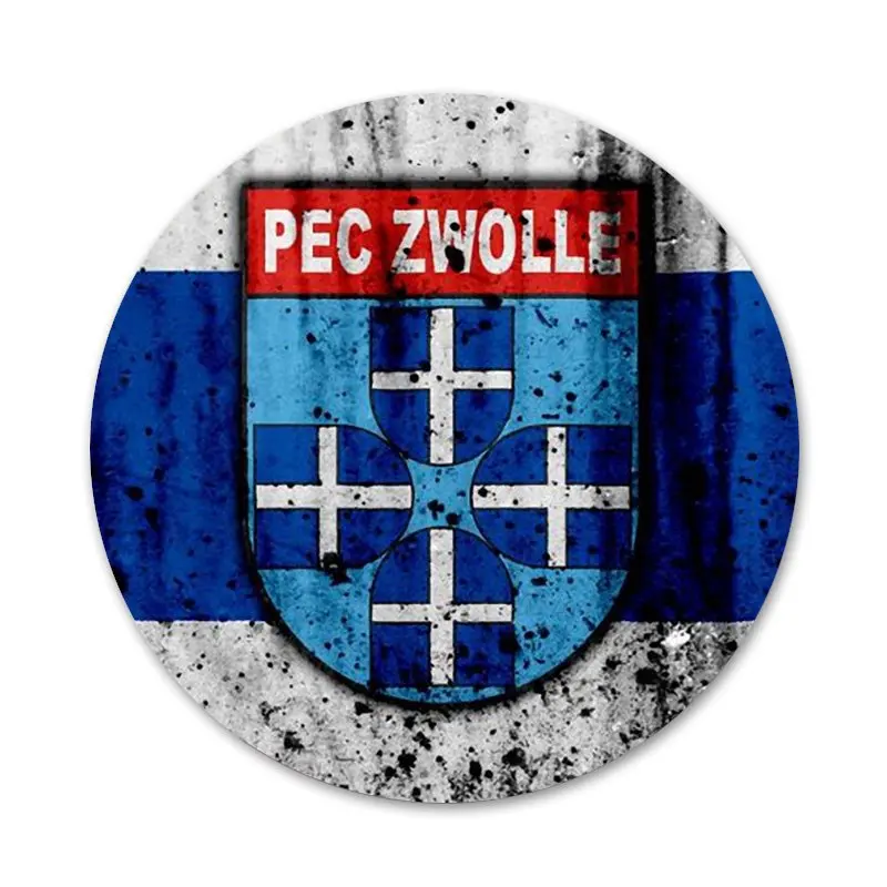 58mm PEC Zwolle, Nyderlandai Futbolo Logotipas Piktogramos Smeigtukai Ženklelis Apdailos Sagės Metaliniai Ženkliukai Drabužių Kuprinė Apdaila