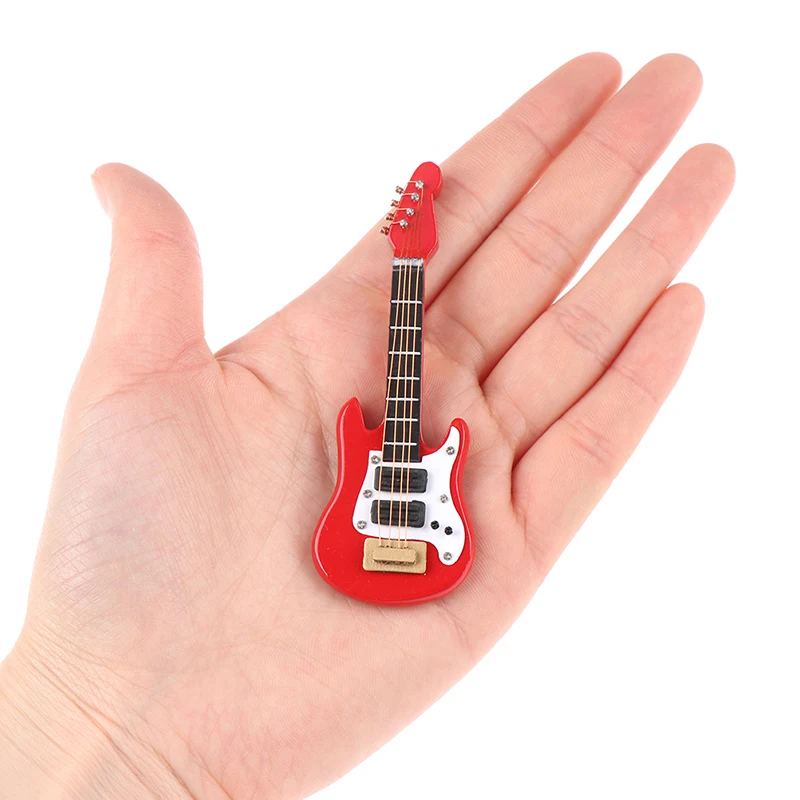 1:12 Miniatiūriniai Lėlių Muzikos instrumentų Elektrinė Gitara Vaikams Mokytis Švietimo Muzikinis Žaislas Namų Dekoro