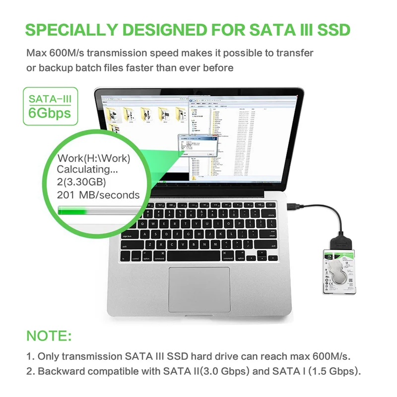 SATA USB3.0 Adapterio Kabelį Konverteris 22pin 2,5 colių HDD SSD Kietąjį Diską Laptopo SATA 3.0 Adapteris Kabelis USB 3.0 Kabeliai SATAIII