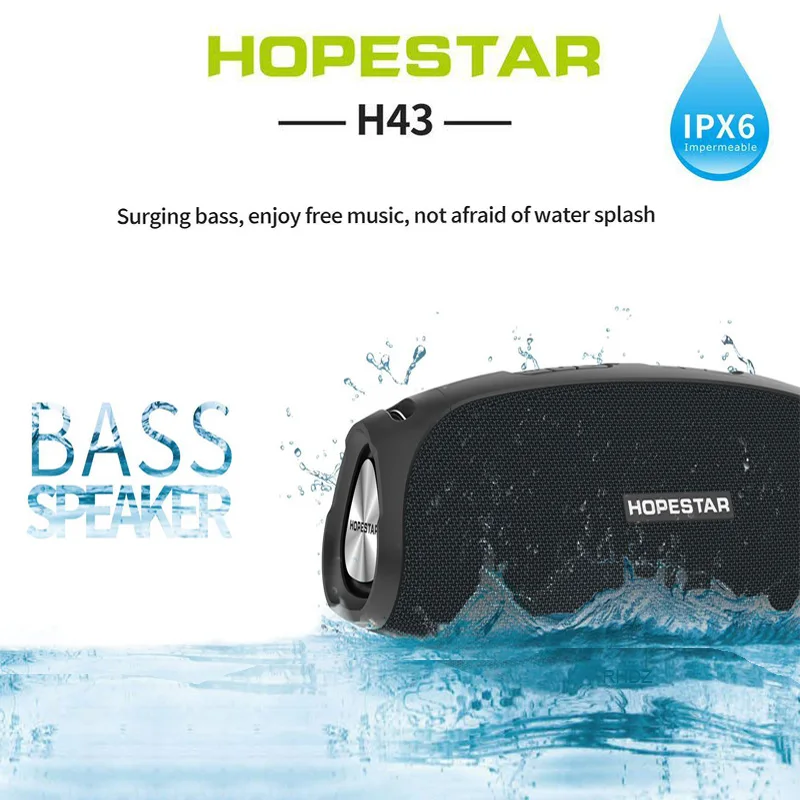 HOPESTAR-H43 Portable Bluetooth speaker 20W Bevielio Lauko IPX6 Vandeniui Super Bass Stereo žemų dažnių Garsiakalbiai Su dirželiu