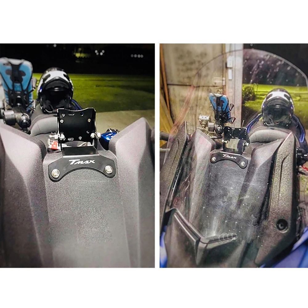 Už YAMAHA TMAX 530 2018 TMAX 530 2017-2019 Motociklo Priekinio stiklo Navigacijos Laikiklis, USB kroviklis mobiliojo telefono montavimo Laikiklis