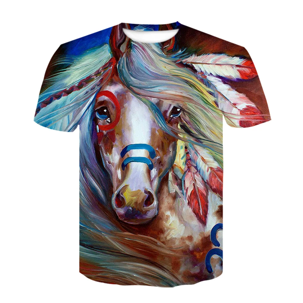 2021 m. Vasarą Naująjį O-kaklo Dėvėti Arklio T-shirt 3d Mados Marškinėliai Gyvūnų Arklių Drabužiai Vyrams, Moterims, Negabaritinių Tshirts