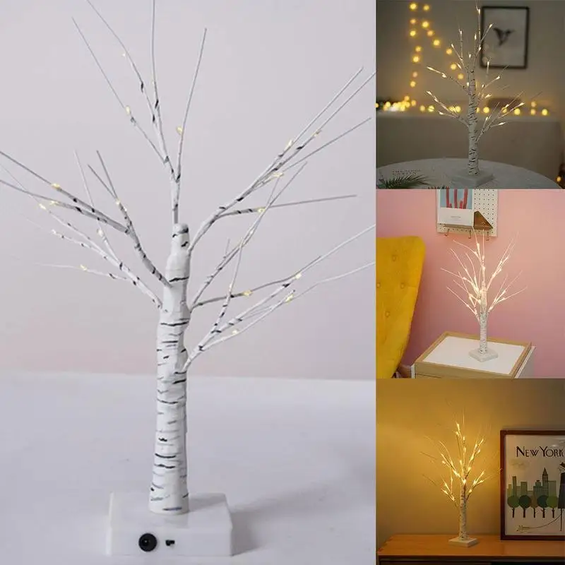 Šiltai Balta Velykų Beržo Medžio 24 LED Šviesos Iki Kalėdų Šakelė 2 Modelį Pasirinkti Kabinti Apdaila Medis Gali R4N9