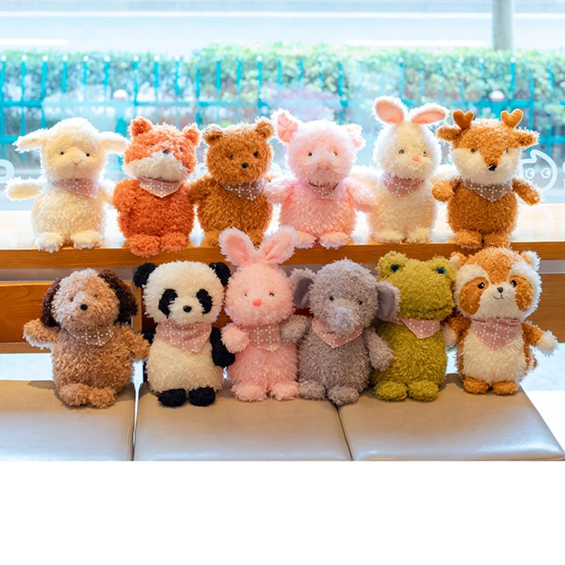 12 Stilių Gyvūnų Saldus Meškėnas Kiaulių Bear Rabbit Varlė Pliušinis Žaislas, Minkšti Animacinių Filmų Panda Dramblys Elniai, Šuo Įdaryti Lėlė Baby Pagalvę Dovanų