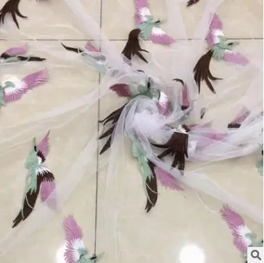 Naujas Spalvotų Akių Siūlai Paukščių Siuvinėjimo Cheongsam Hanfu Suknelė Vaikų Drabužių Audinio