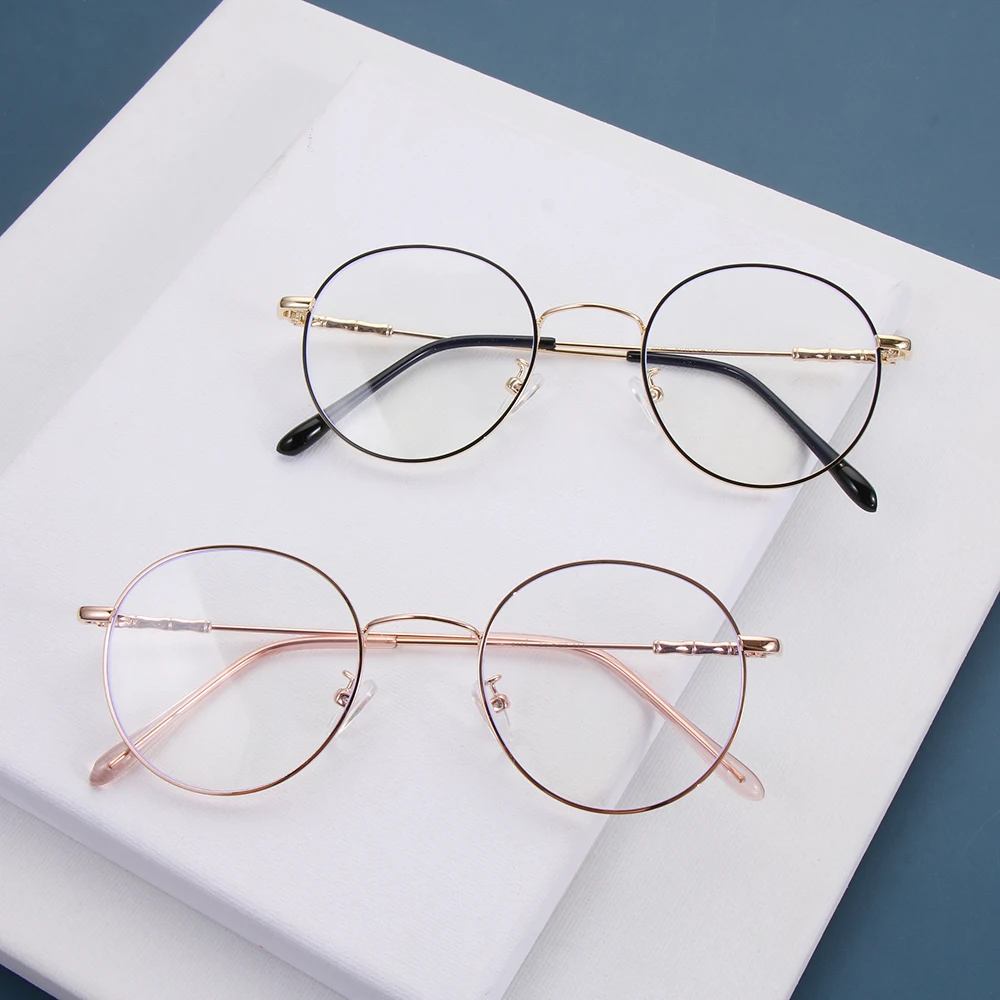 Naujoji anti-mėlyna akinius neutralus retro classic apvalių metalinių akinių rėmelių mados mėlynos šviesos blokavimas kompiuterio akiniai