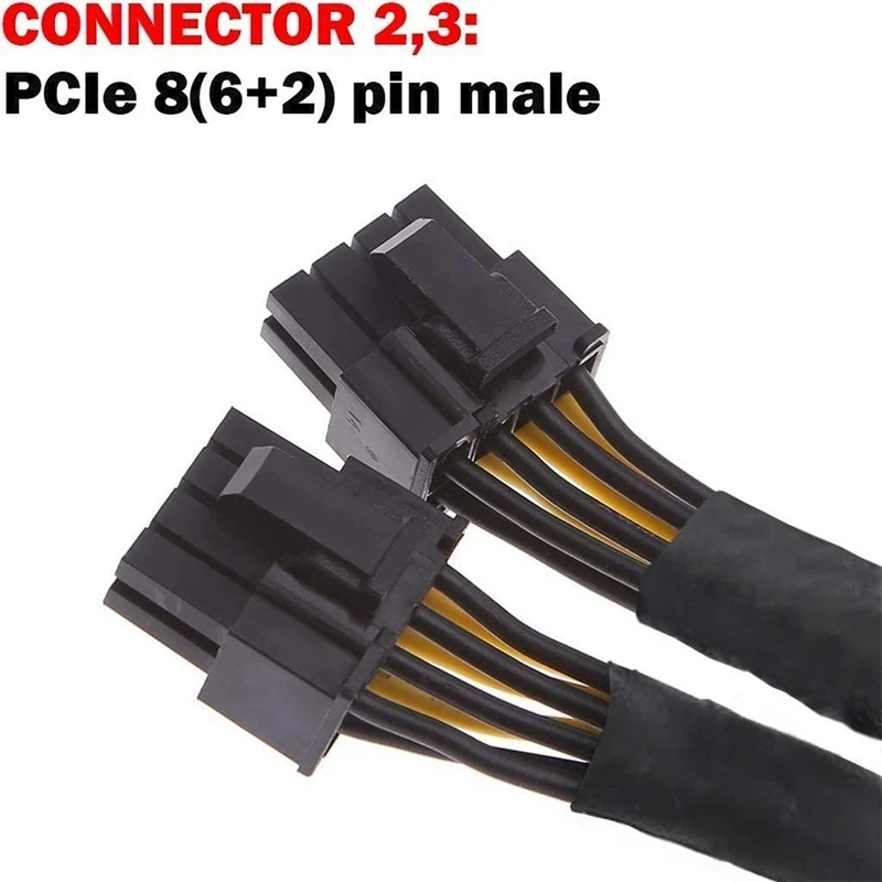 1pcs/daug PCI-E PCIE 8p Moteris, 2-Port Dual 8pin 6+2p Vyrų GPU Grafikos Vaizdo plokštė Miner Maitinimo ilgiklis Laido 18AWG Laidas