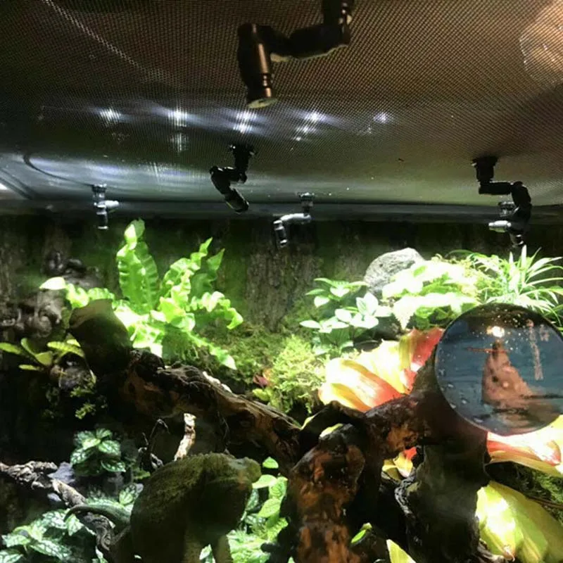 Bakas Drėkinantis Ropliai Fogger Rūkas Purkštuvų Rainforest Bakas 360 Reguliuojamas Akvariumo Vandens Pet 10M Aušinimo Sistema 7 antgaliai