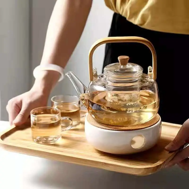Didelis karščiui atsparūs borosilikatinio stiklo arbatinukas skaidrus arbatinukas gėlių arbata nustatyti bendrieji virdulys office buitinių įrankių, arbatos puodai