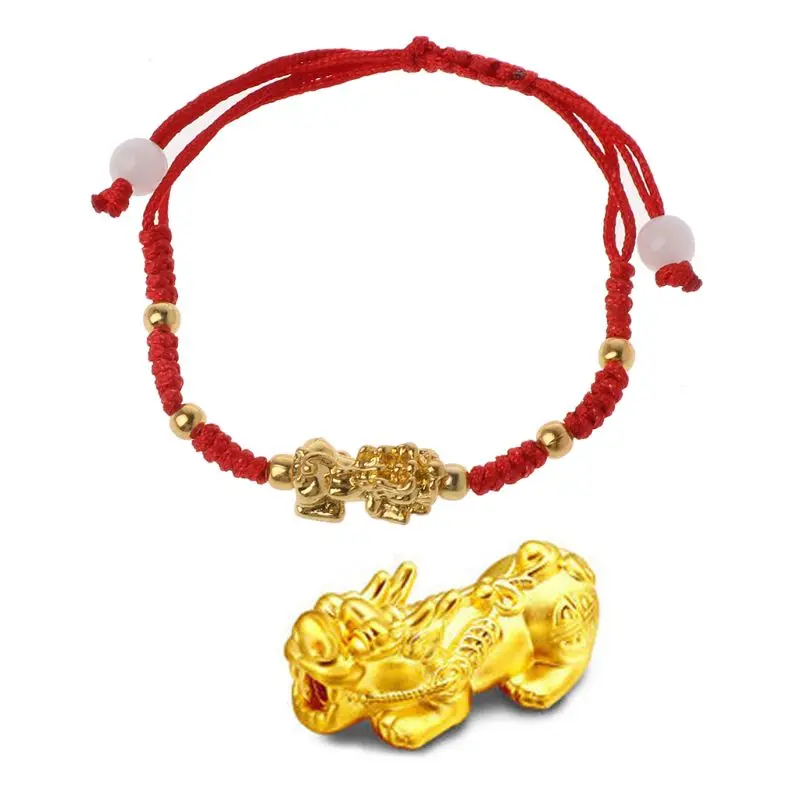 Kinų Feng Shui Aukso Pi Xiu Kabala Raudonos String Apyrankę Akių Apsauga