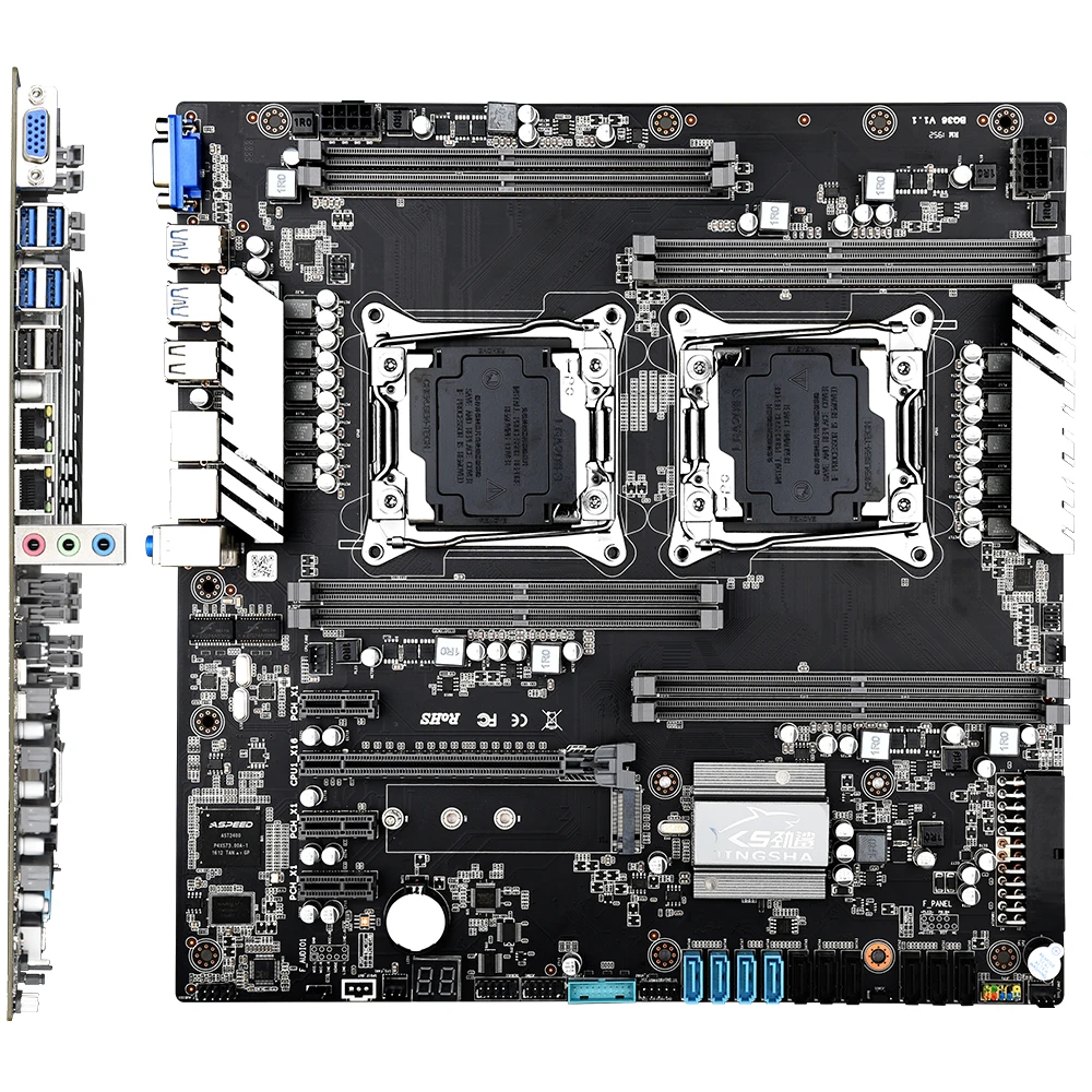 X99 Dual CPU Kasybos Plokštė LGA 2011-3 E5 V3/V4 DDR4 Lizdas Paramos Kasybos Chia Monetų USB3.0 10* SATA3.0 NVME M. 2 8* DDR4