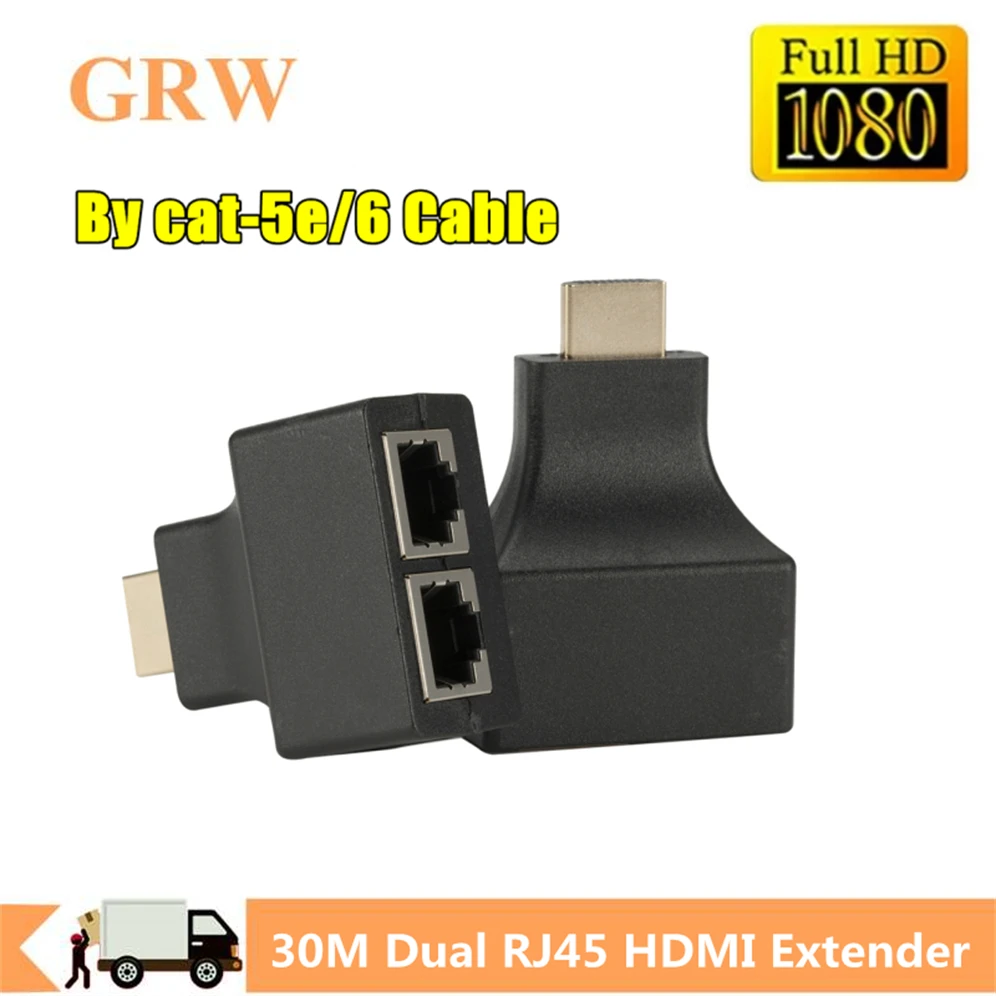 Grwibeou 1 Pora HDMI suderinamus Vaizdo Išplėtimas Extender Adapteris Signalo Stiprintuvas RJ45 Max 30M HDTV AŠIGALIO DVD Projektoriumi