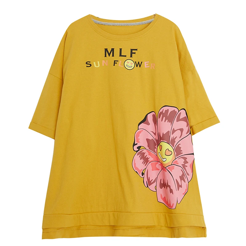 Trumpas rankovės medvilnės derliaus atsitiktinis palaidų summer tee marškinėliai moterims t-shirt ponios marškinėlius 2021 viršūnes drabužių streetwear