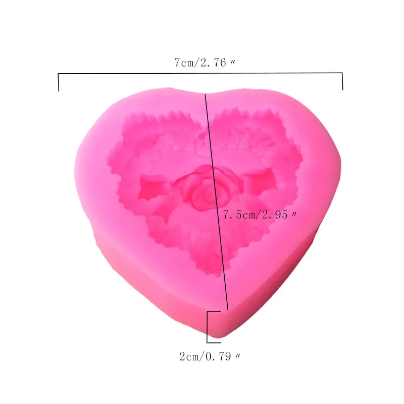Aomily 3D Rose Bowknot Gėlės Silikono Šokolado Liejimo Širdies Meilė Muilo Pelėsių Žvakė Polimero Molis Pelėsių Amatai 