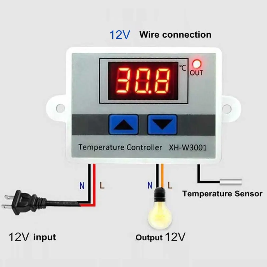 Skaitmeninis LED Temperatūros Reguliatorius Termostatas Jungiklis atsparus Vandeniui Zondo Laido Jungtis Didelis Jautrumas Temperatūros Jutiklis