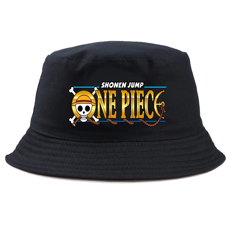 Japonija, Anime One Piece LOGOTIPAS Saulės Bžūp Žvejo Skrybėlės Lauko Unisex Panama Kepurės, Sulankstomas Saulės Kibiro Kepurę Atsitiktinis Paplūdimio