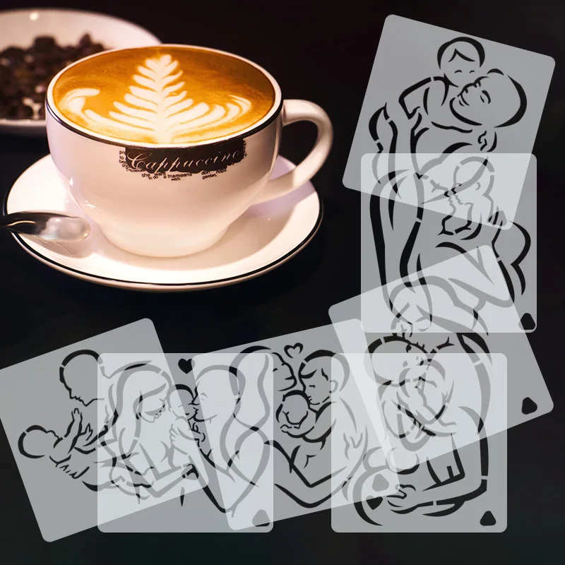 1PC Kavos Latte Pelėsių Motinos Diena Serijos Purškimo Pelėsių Išgalvotas Kavos Spausdinimo Latte Pelėsių Namų Virtuvės Kepimo Priedai