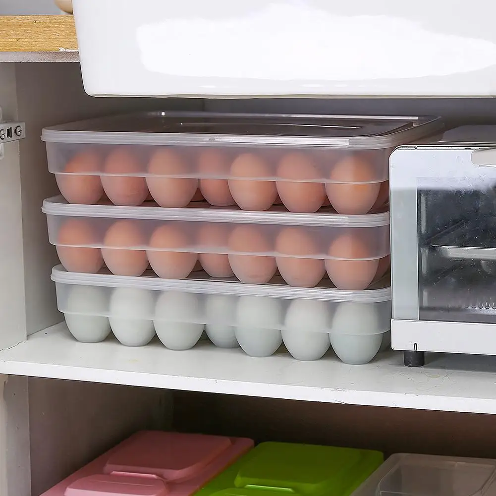 34 Tinklų Kiaušinių Laikymo Dėžutė Didelės Talpos Kietojo Plastiko Kiaušinis Atveju Organizatorius Turėtojas Langelis Konteinerio Kiaušinių Išdalijimo Šaldytuvas