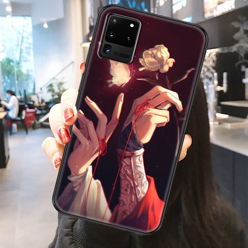 Tian Guan Ci Fu hua cheng xie lian Telefono dėklas, Skirtas Samsung Galaxy Note 4 8 9 10 20 S8 S9 S10 S10E S20 Plius UITRA Ultra black