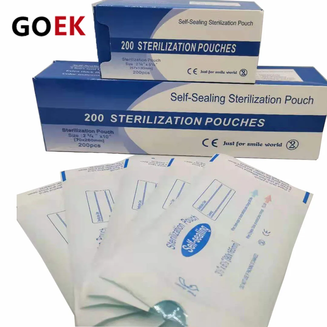 200pcs/box Dantų Savarankiškai sandarinimo sterilizavimo maišelis lipnios Dezinfekavimo dvipusės juostos Ziplock maišą ETO GARO