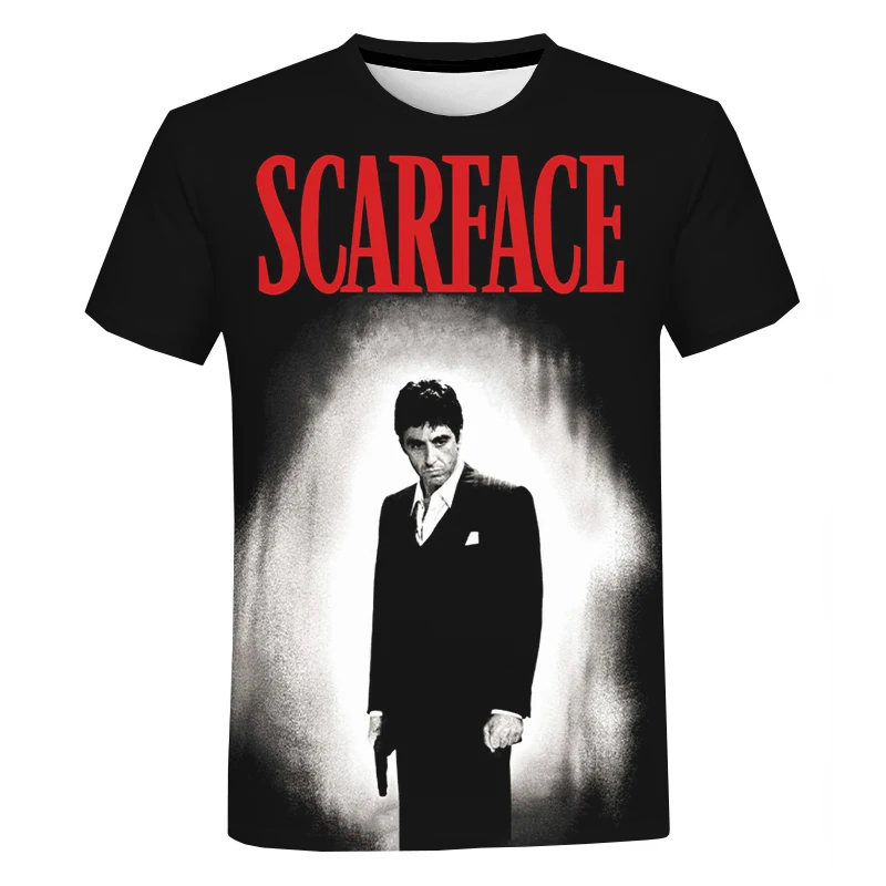 Naujas Scarface T-Shirt Filmą Tony Montana 3D Atspausdintas Streetwear Vyrų, Moterų Atsitiktinis Mados O-Neck T Shirt Negabaritinių Tees Viršūnes Unisex
