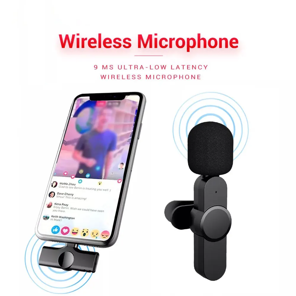 Belaidžio Lavalier Microphone Nešiojamų Garso Ir Vaizdo Įrašymo Mini Mic 