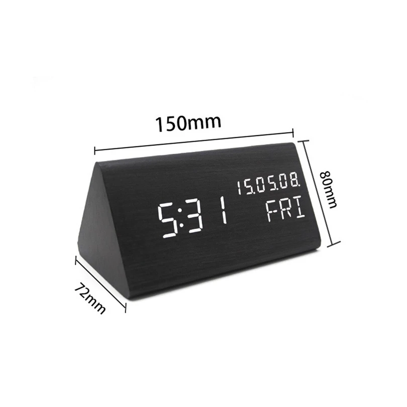 Skaitmeninis Laikrodis LED Laiko Rodymo Signalo Parametrus Medienos Pagaminti Elektros Laikrodžiai Darbalaukio Maitinamas AAA Laikrodžiai, Stalo Dekoras J50