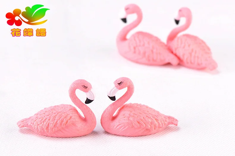 1PCS Flamingas miniatiūrinės figūrėlės PVC suvenyrų plastiko Amatų Tortas Kūrybos dovanos, Dovana, Priedai statulėlės sodo puošmena