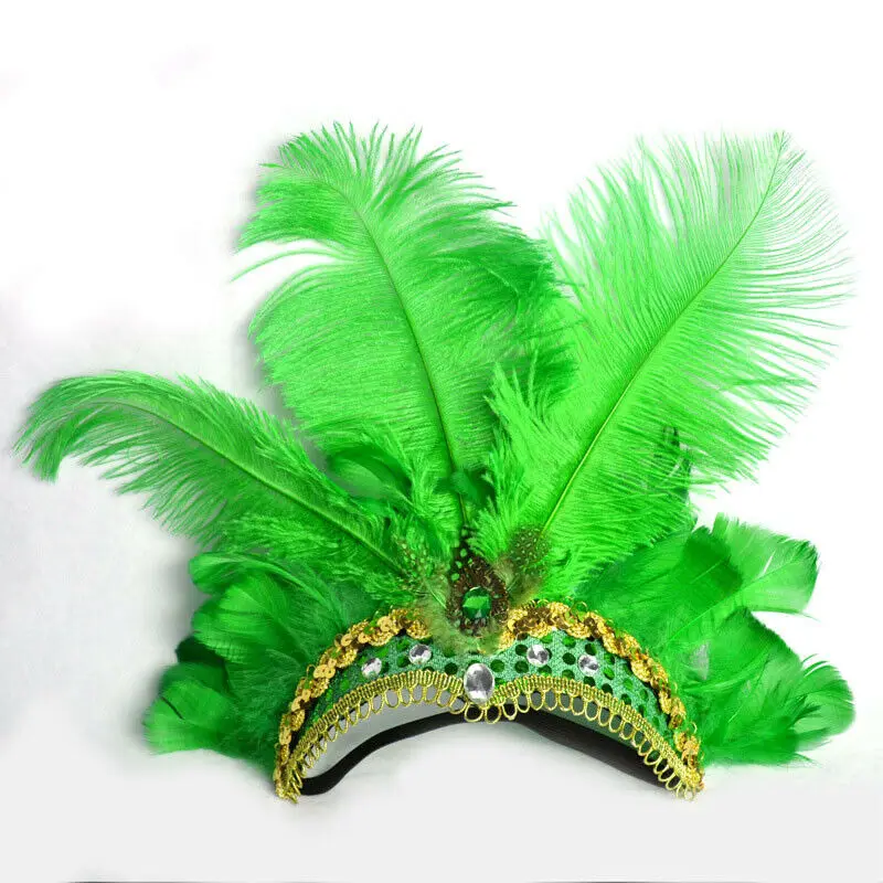2020 Karšto Pardavimo Indijos Stilius Crystal Crown Plunksnų Lankelis Šalis Festivalis Šventė Šukuosena Karnavalas Vinjetė Galvos Apdangalai