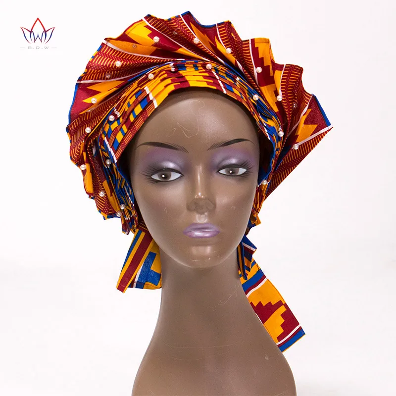 Jau Padarė Afrikos Galvos, Kaklaraištis, Moterys Nigerijos Merginos Šalikai Moterų Galvos Wrap Grynos Medvilnės Gražus Vestuvių Turbaną WYB462