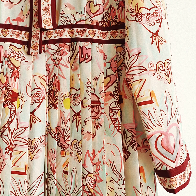 AELESEEN kilimo ir tūpimo Tako Mados Plisuotos Vasaros Suknelė Moterims 2021 Dizaineris Gėlių Spausdinti Lankas Nėrinių Ilgas Elegantiškas Šalis Atostogų Suknelė