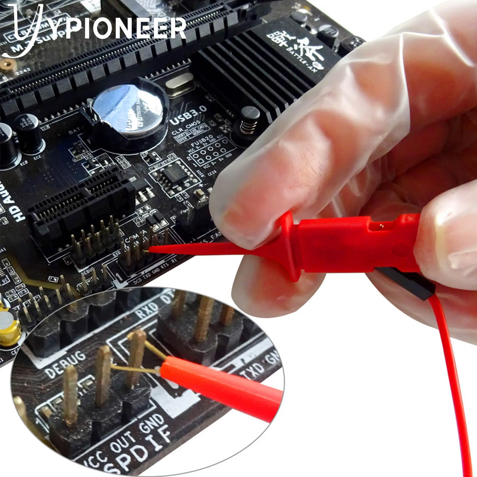 YPioneer P1513D Mini Grabber SMD IC Bandymų Kablys Įrašą su Silikono Jumper Vielos Bandymo Veda Rinkinys Logic Analyzer 
