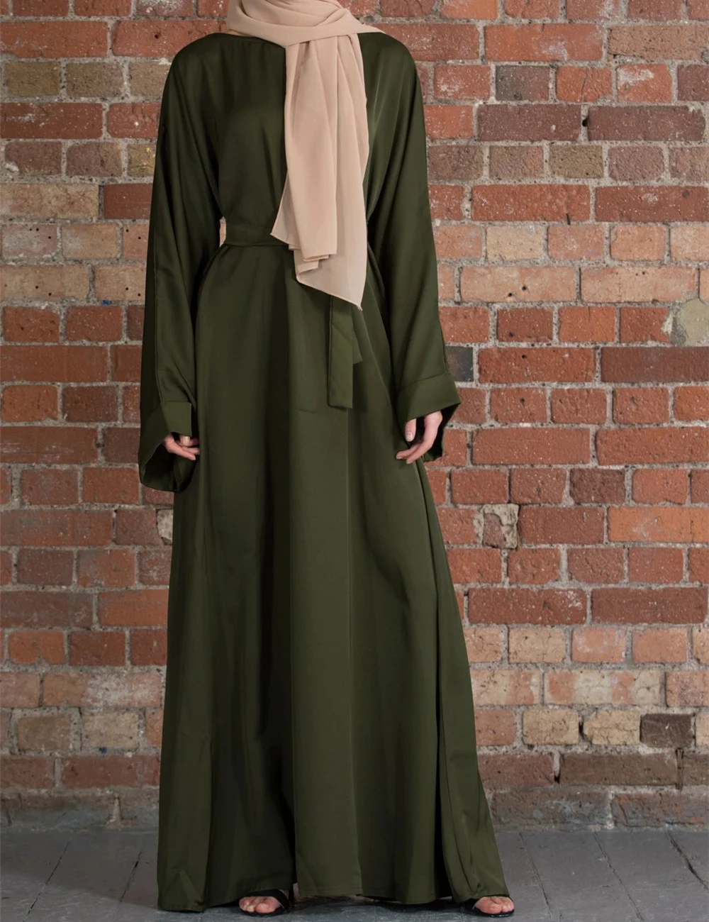 Moteris Musulmonų Maxi Suknelė Abaja Prarasti Nidha Ilgomis Rankovėmis Vientisos Spalvos Dubajus Turkija Kuklus Skraiste Islamo Drabužius Elegantiškas Caftan Suknelė