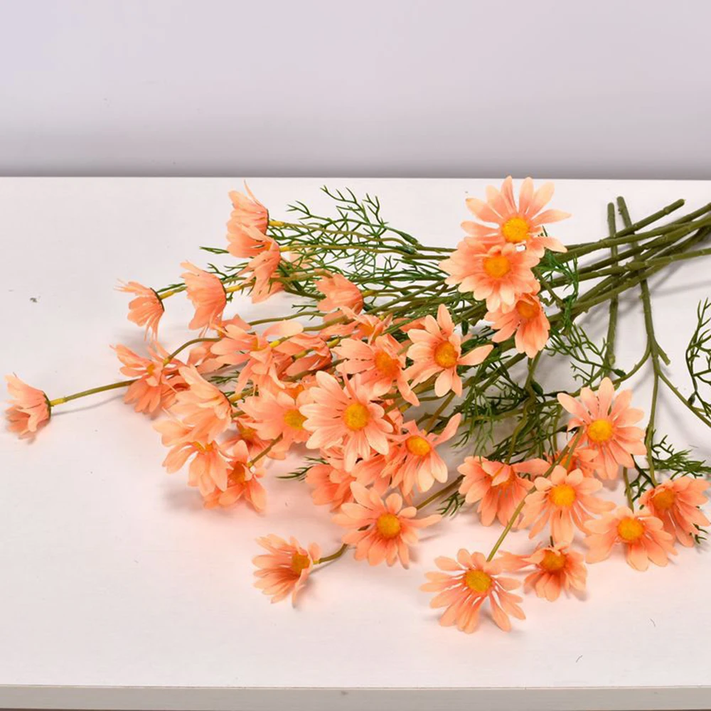 1pcs Dirbtinės Gėlės Plastiko Baltos Ramunės Ilgai Filialas, Oranžinė, Violetinė Sodas Vestuvių Nuotakos Namų Puošybai Netikrą Gėlių